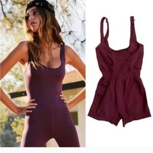 Nwot! Free People movement good karma runsie in oxblood